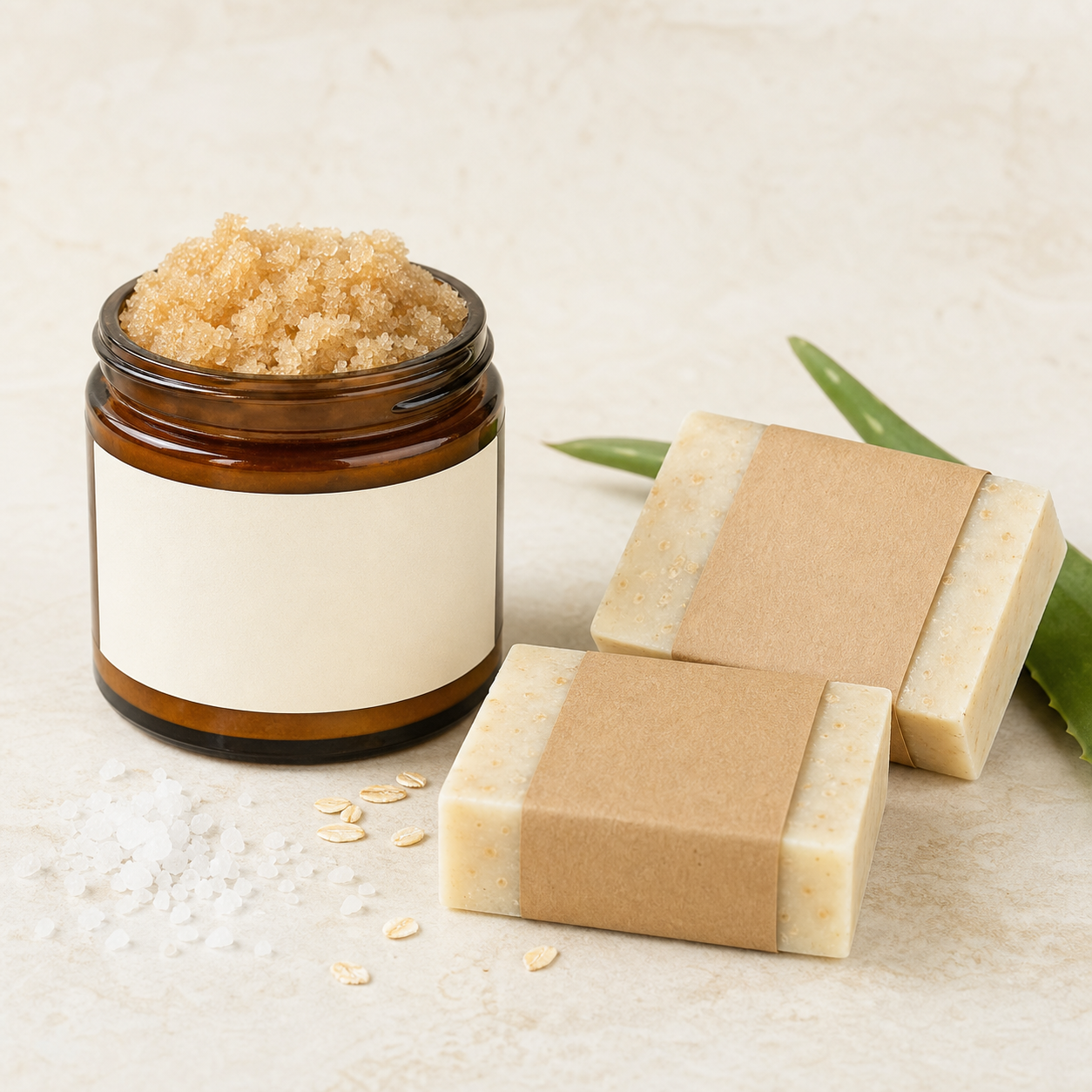 White-label cleansing bars and sugar polish